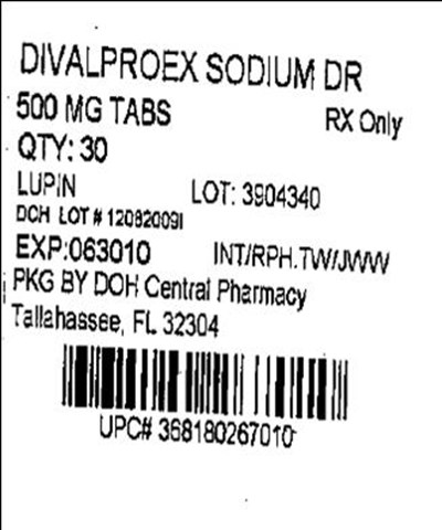Label Image For 500mg (Divalproex 500mg(lupin))